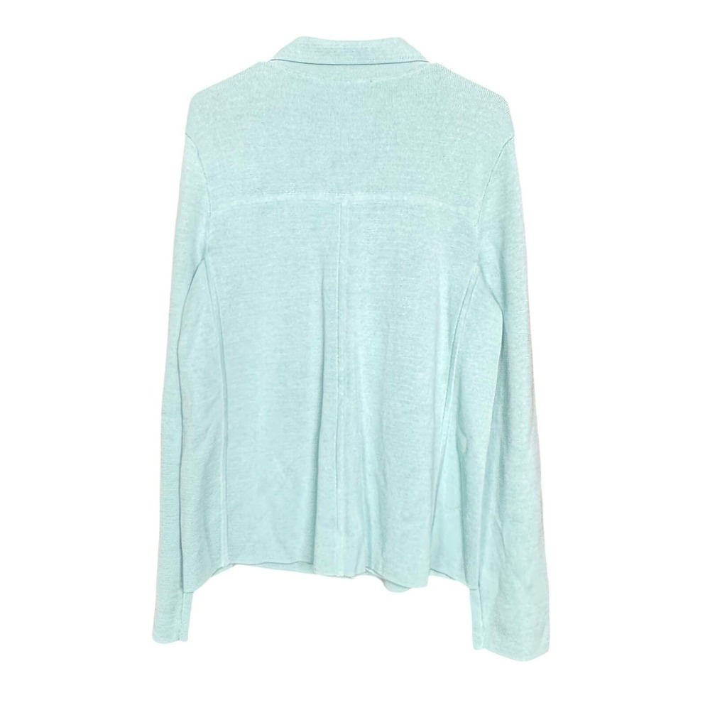 Talbots Women L Cotton Collared Long Sleeve Cardigan Pastel Easter Spring Layer - Picture 2 of 9